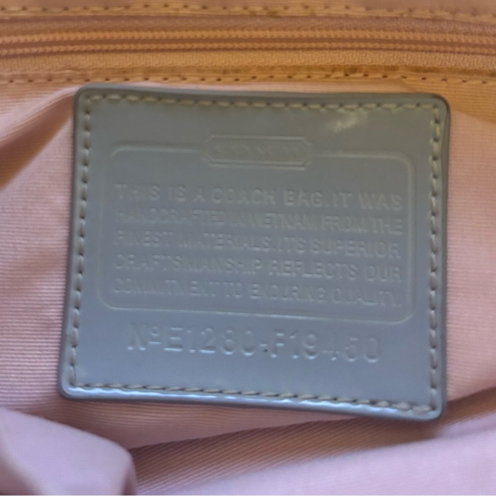 Coach Crossbody/Shoulder Bag Signature Stripe File Coated Gray/Pink Lining - Picture 8 of 9